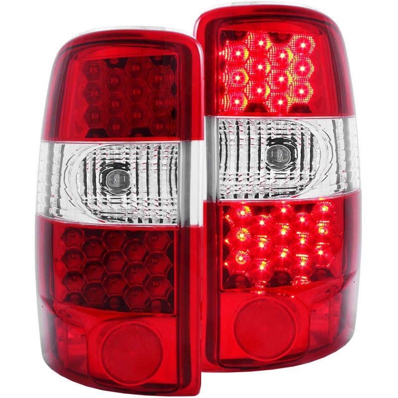 ANZO 2000-2006 Chevrolet Suburban LED Taillights Red/Clear - Burkken Auto Parts