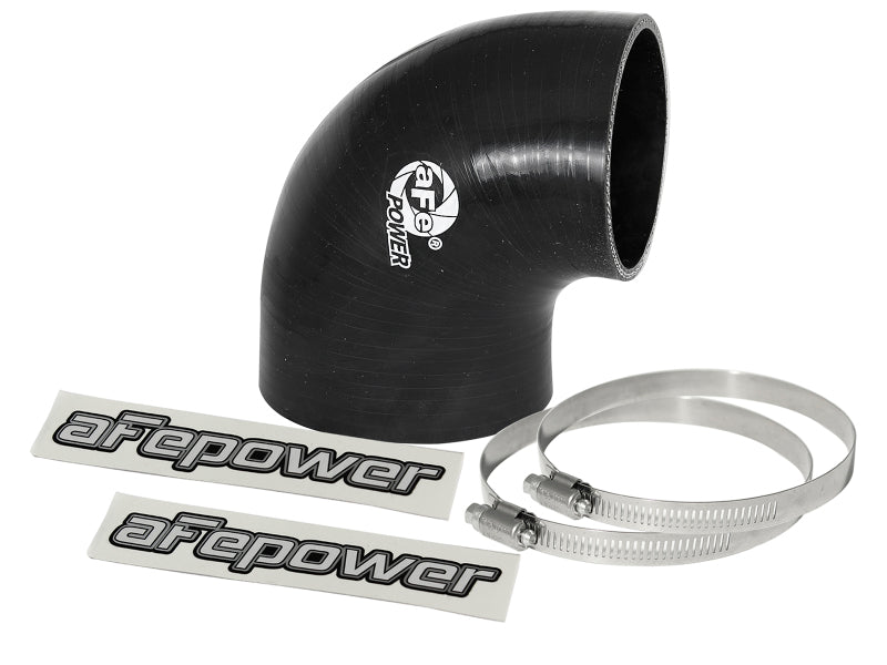 aFe Magnum FORCE CAI Univ. Silicone Coupling Kit (3.5in. ID to 3in. ID) 90Deg. Elbow Reducer - Black - Burkken Auto Parts