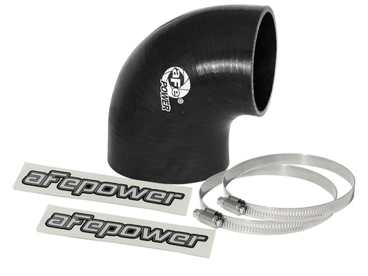 aFe Magnum FORCE CAI Univ. Silicone Coupling Kit (3.5in. ID to 3in. ID) 90Deg. Elbow Reducer - Black - Burkken Auto Parts