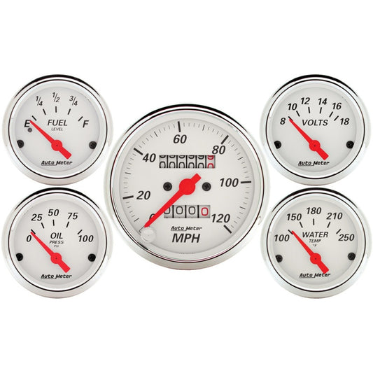 Autometer 5 piece Kit (Mech Speed/Elec Oil Press/Water Temp/Volt/Fuel Level) - Burkken Auto Parts