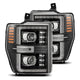 AlphaRex 08-10 Ford F250-550 LUXX-Series LED Projector Headlights Black w/Activ Light/Seq Signal - Burkken Auto Parts