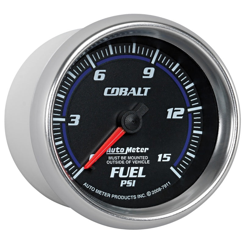 Autometer Cobalt 2-5/8in  Mechanical Fuel Pressure Gauge 0-15 PSI - Burkken Auto Parts
