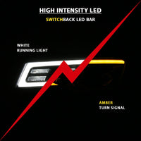 ANZO 2017-2018 Jeep Grand Cherokee Projector Headlights w/ Plank Style Switchback - Black w/ Amber - Burkken Auto Parts