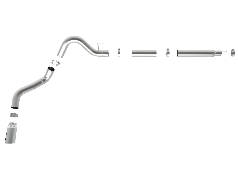 aFe Large Bore-HD 4in 409 SS DPF-Back Exh 18-19 Ford F-150 V6-3.0L (td) w/ Polished Tip - Burkken Auto Parts