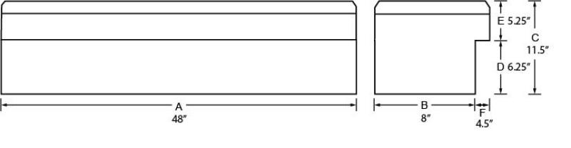 Tradesman Aluminum Side Bin Truck Tool Box w/Push Button (48in.) - Black - Burkken Auto Parts