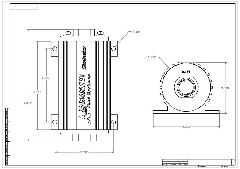 Aeromotive Eliminator-Series Fuel Pump (EFI or Carb Applications) - Burkken Auto Parts