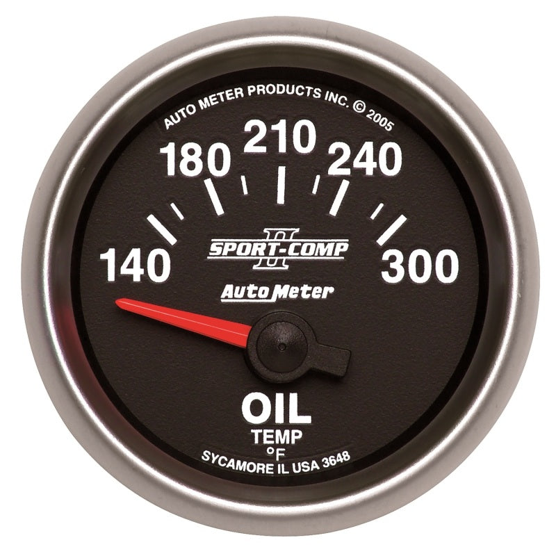 Autometer Sport-Comp II Electronic 140-300 Deg F Oil Temp Gauge - Burkken Auto Parts