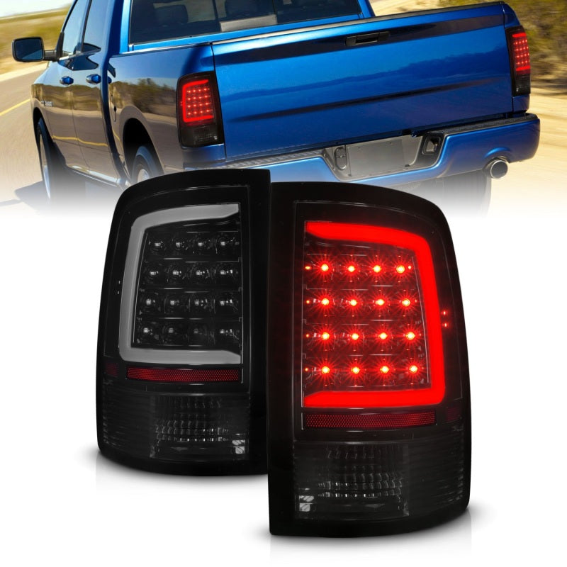 ANZO 09-18 Dodge Ram 1500 Full LED Taillights w/ Sequential Black Housing/Smoke Lens - Burkken Auto Parts