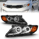 ANZO 2011-2013 Kia Optima Projector Headlights w/ Halo Black (CCFL) - Burkken Auto Parts