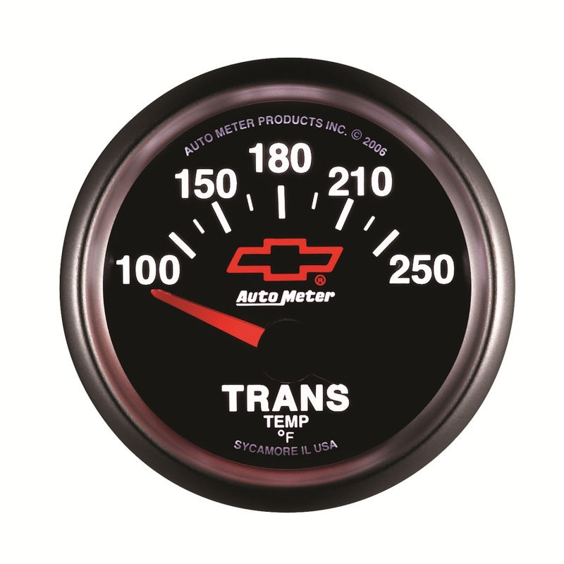 Autometer GM Bowtie Black 2-1/16in 100-250 Degree F Electronic Transmission Temperature Gauge - Burkken Auto Parts