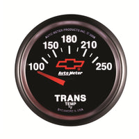 Autometer GM Bowtie Black 2-1/16in 100-250 Degree F Electronic Transmission Temperature Gauge - Burkken Auto Parts