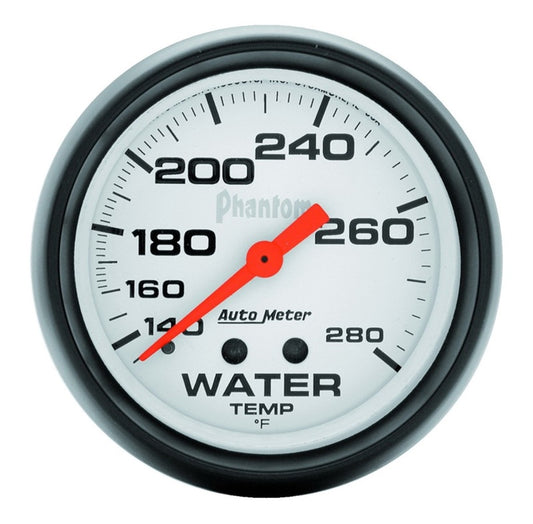 Autometer Phantom 66mm 140-280 Deg F Mechanical Water Temperature Gauge - Burkken Auto Parts