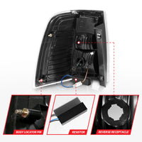 ANZO 07-17 Ford Expedition LED Taillights w/ Light Bar Black Housing Clear Lens - Burkken Auto Parts