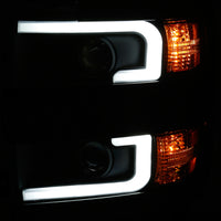 ANZO Projector Headlights With Plank Style Design Black w/Amber 15-17 Chevrolet Silverado 2500/3500 - Burkken Auto Parts
