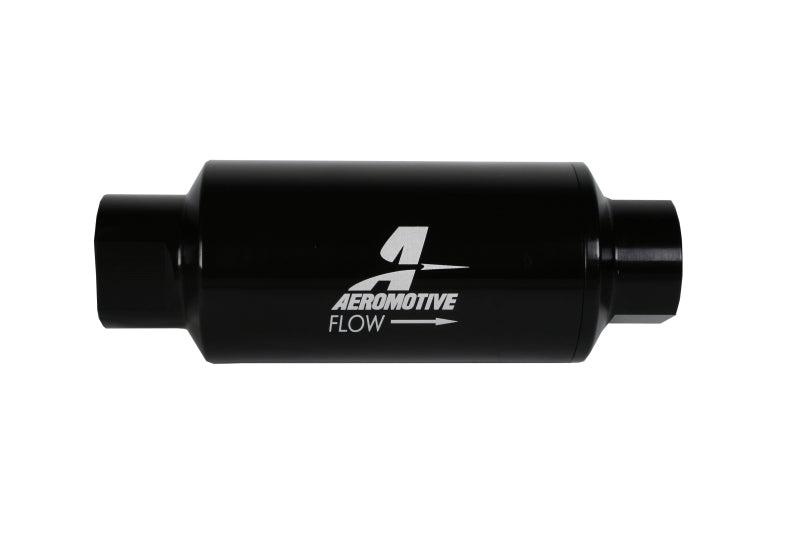 Aeromotive In-Line Filter 10AN 10 Micron Microglass Element Bright-Dip Black 2in OD - Burkken Auto Parts