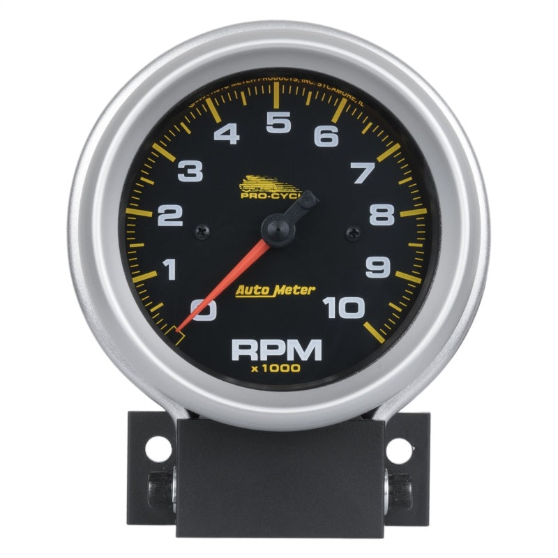 Autometer Pro-Cycle Gauge Tach 3 3/4in 10K Rpm 2 & 4 Cylinder Black Pro-Cycle - Burkken Auto Parts