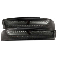 AlphaRex 16-18 Chevrolet Camaro PRO-Series LED Tail Lights Jet Black - Burkken Auto Parts