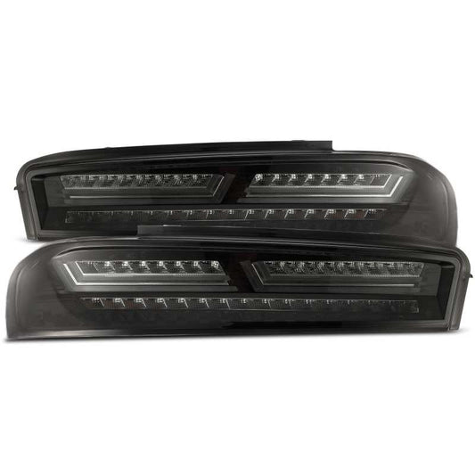 AlphaRex 16-18 Chevrolet Camaro PRO-Series LED Tail Lights Jet Black - Burkken Auto Parts