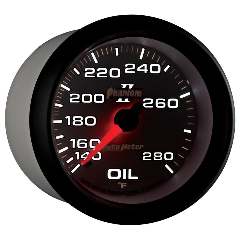 AutoMeter Gauge Oil Temp 2-5/8in. 140-280 Deg. F Mechanical Phantom II - Burkken Auto Parts