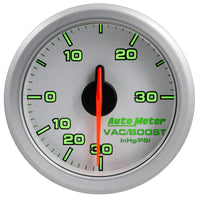 Autometer Airdrive 2-1/6in Boost/Vac Gauge 30in HG/30 PSI - Silver - Burkken Auto Parts
