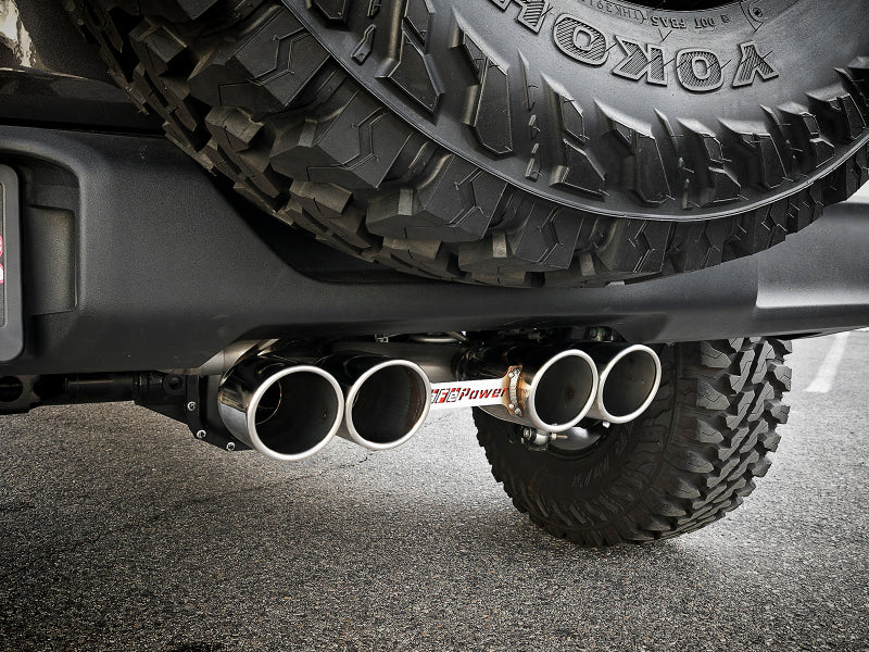aFe Rebel Series 2.5in 304 SS Cat-Back Exhaust w/ Polished Tip 18-20 Jeep Wrangler (JL) - Burkken Auto Parts