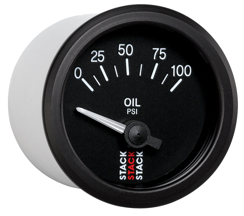 Autometer Stack Instruments 52mm 0-100 PSI 1/8in NPTF Electronic Oil Pressure Gauge - Black - Burkken Auto Parts
