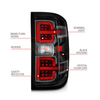 ANZO 15-19 Chevy Silverado 2500HD/3500HD (Halgn Only) LED Tail Lights w/Black Light Bar & Clear Lens - Burkken Auto Parts
