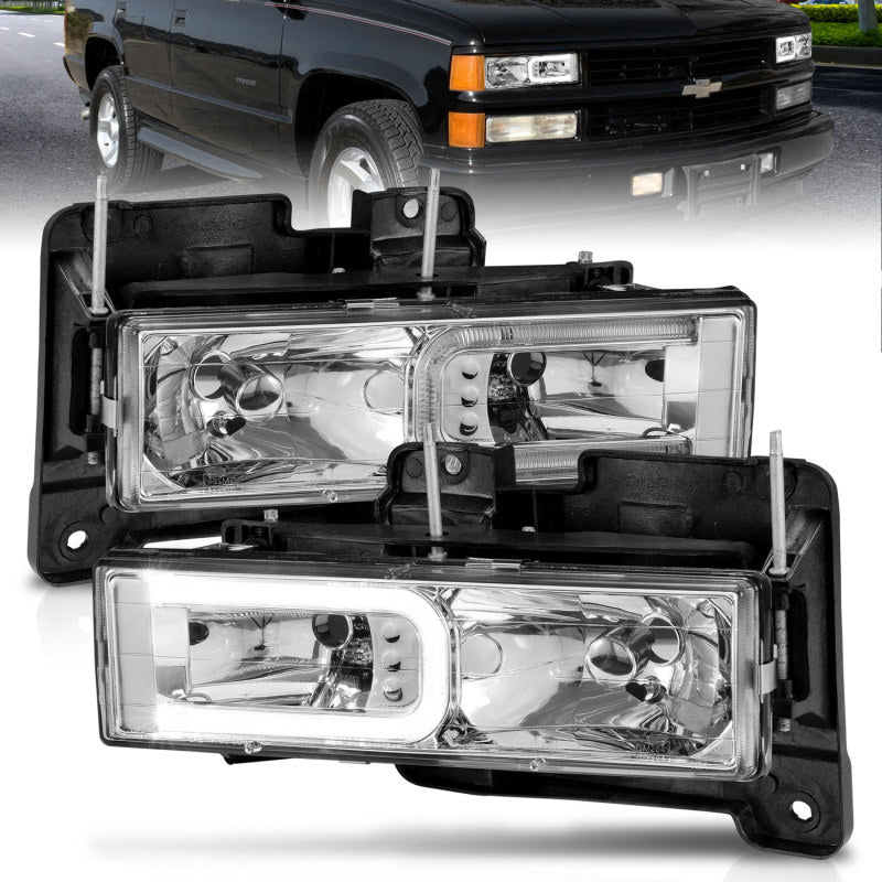 ANZO 1999-2000 Cadillac Escalade Crystal Headlights - Burkken Auto Parts
