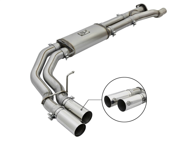 aFe POWER Rebel Series 3in 409 SS Cat Back Exhaust w/ Polished Tips 17 Ford F-150 Raptor V6-3.5L - Burkken Auto Parts