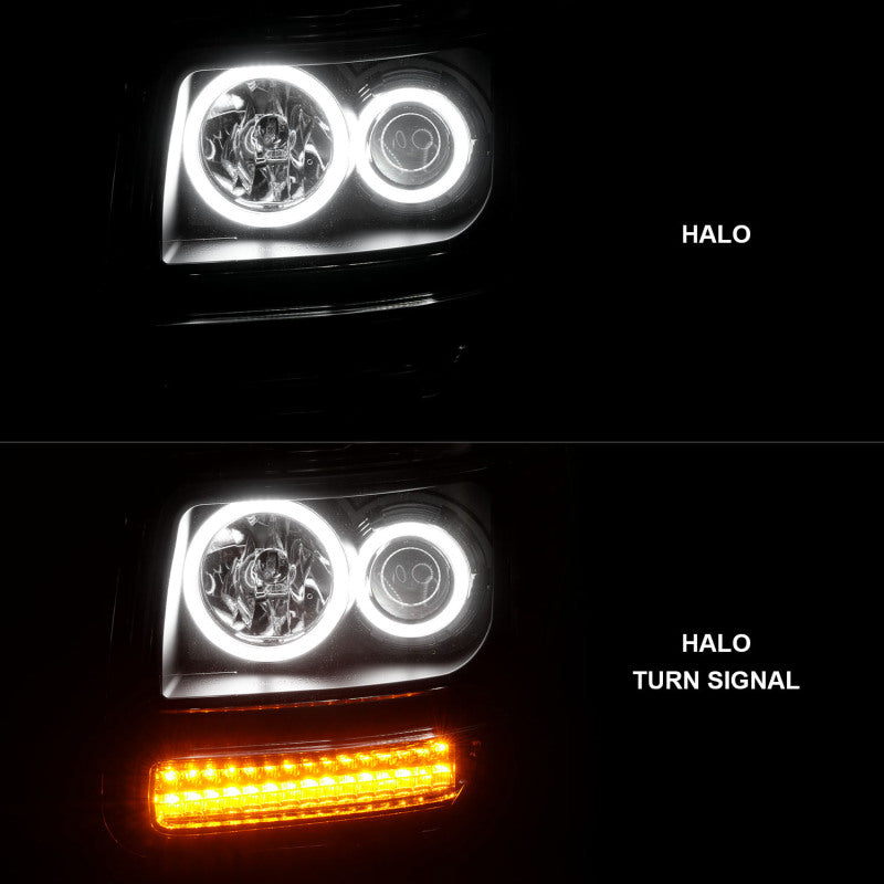 ANZO 2007-2012 Dodge Nitro Projector Headlights w/ Halo Black (CCFL) G2 - Burkken Auto Parts