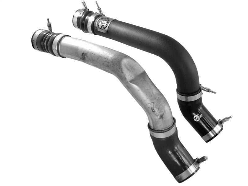 aFe BladeRunner 3in Black Intercooler Tube Hot Side w/ Couplings & Clamps 13-14 Dodge RAM 6.7L (td) - Burkken Auto Parts