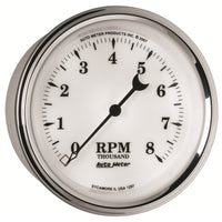 AutoMeter Gauge Tachometer 3-3/8in. 8K RPM In-Dash Old Tyme White II - Burkken Auto Parts