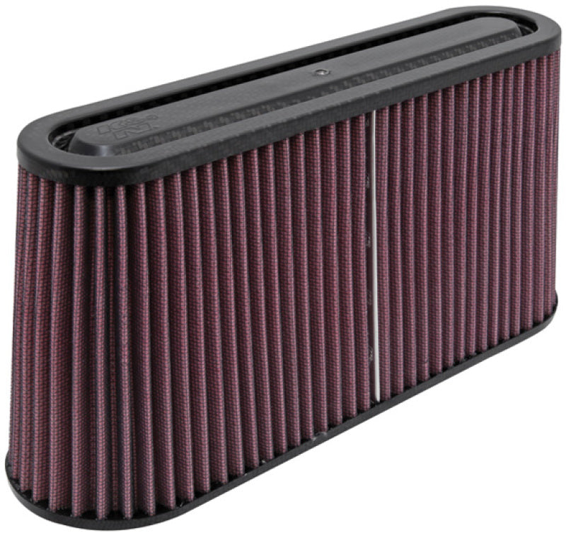 K&N Filter Univ Air Filter Carbon Fiber Top/Base Oval FLG 12x3-1/2in B / 11x2-1/2in T / 5-3/4in H - Burkken Auto Parts