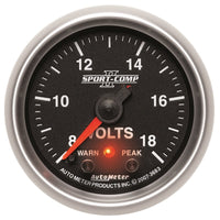 Autometer Sport-Comp II 2-1/16in Digital Voltometer Gauge - 18V - Burkken Auto Parts