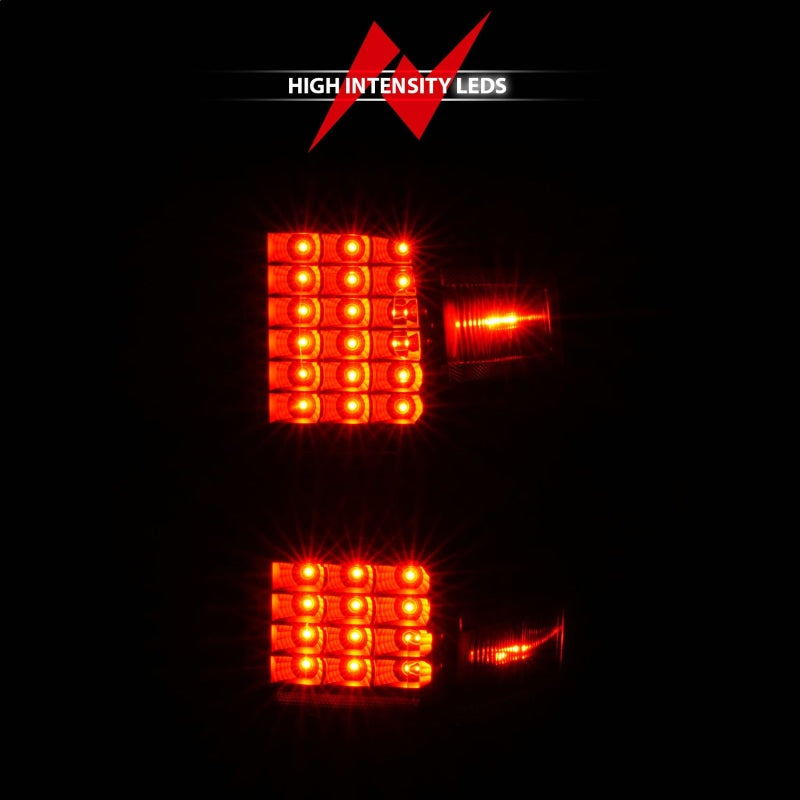 ANZO 15-19 Chevy Silverado 2500HD/3500HD (Factory Halogen Only) LED Tail Lights Black w/Clear Lens - Burkken Auto Parts