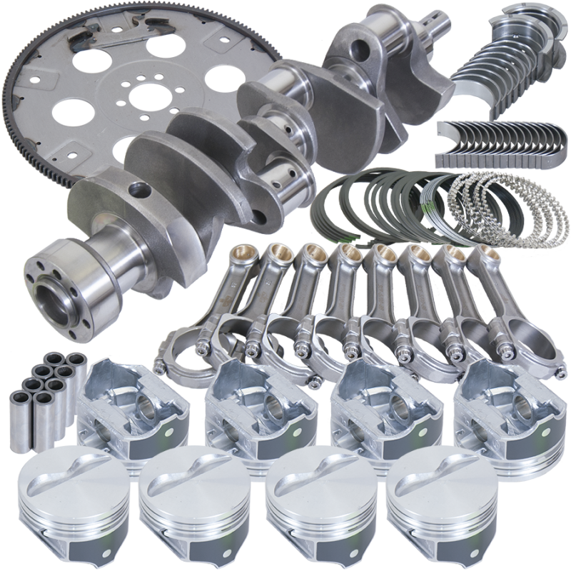 Eagle Chevy 350 1Pc 3.750in Crank 5.700in I-Beam Rods 4.000in Pistons 168 Tooth FP Balanced Assembly - Burkken Auto Parts
