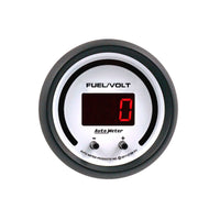 Autometer 52.4mm White Switchable 0-100 Fuel Level/8-18V Voltmeter Phantom Elite Digital Gauge - Burkken Auto Parts