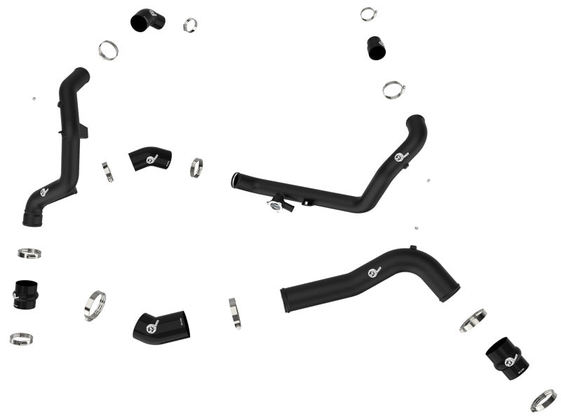 aFe 20-23 Ford Explorer ST V6 3.0L (tt) BladeRunner Aluminum Hot and Cold Charge Pipe Kit - Black - Burkken Auto Parts