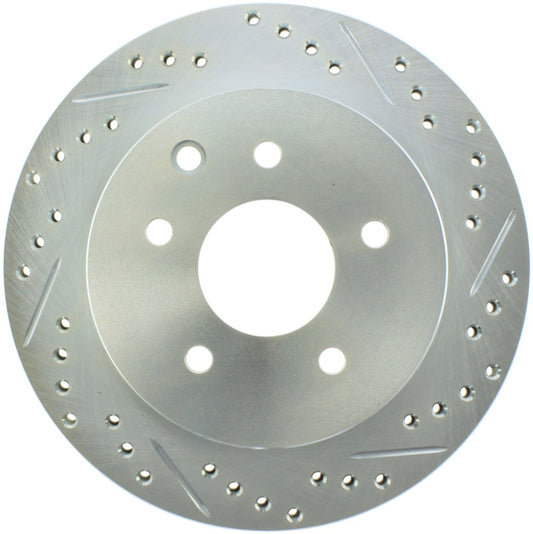 StopTech Select Sport Nissan Slotted and Drilled Left Rear Rotor - Burkken Auto Parts