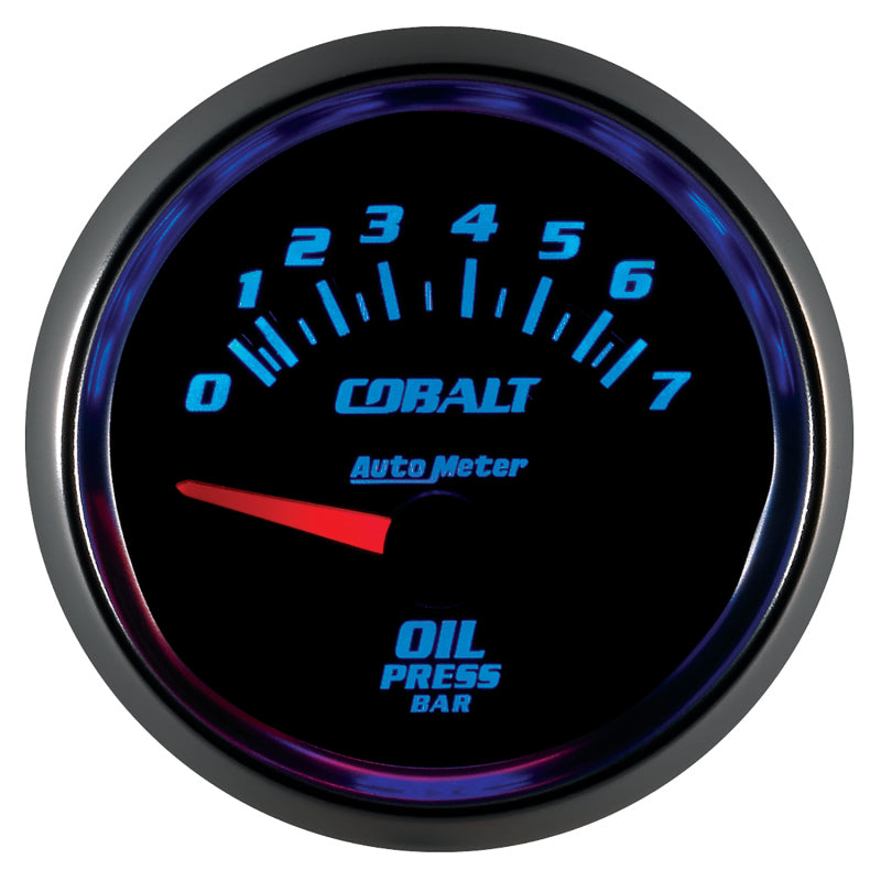 Autometer Cobalt 52mm 0-7 BAR Short Sweep Electric Oil Pressure Gauge - Burkken Auto Parts