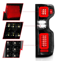 ANZO 19-21 Chevy Silverado Full LED Taillights Black Housing Clear Lens G2 (w/C light Bars) - Burkken Auto Parts