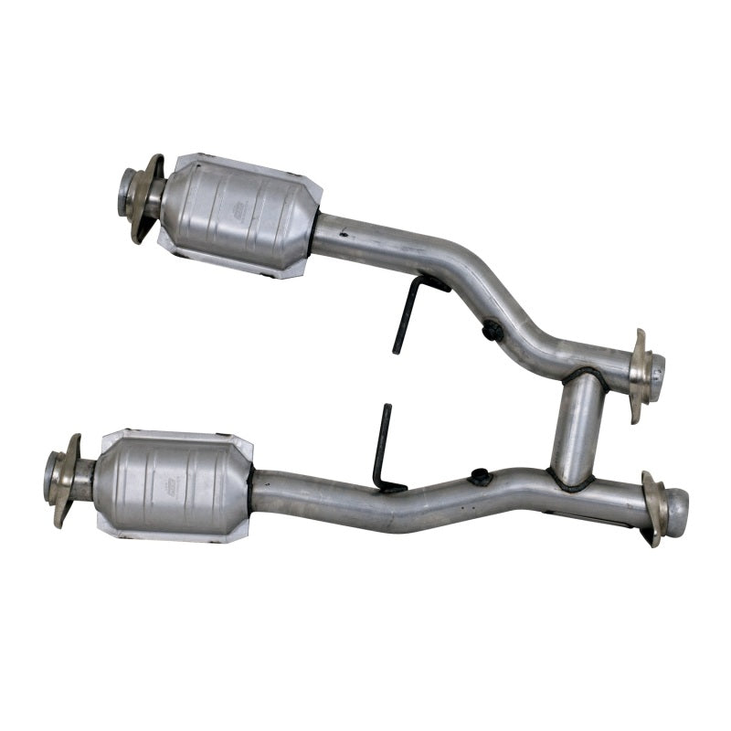 BBK 96-04 Mustang 4.6 GT / Cobra Short Mid H Pipe w Catalytic Converters 2-1/2 For Long Tube Headers - Burkken Auto Parts