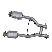 BBK 96-04 Mustang 4.6 GT / Cobra Short Mid H Pipe w Catalytic Converters 2-1/2 For Long Tube Headers - Burkken Auto Parts
