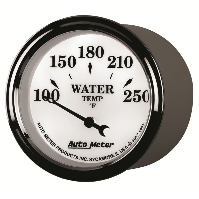 AutoMeter Gauge Water Temp 2-1/16in. 250 Deg. F Elec Old Tyme White II - Burkken Auto Parts
