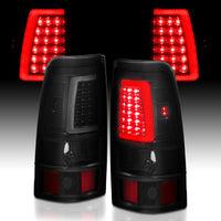 ANZO 2003-2006 Chevy Silverado 1500 LED Taillights Plank Style Black w/Smoke Lens - Burkken Auto Parts