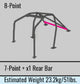 Cusco 15-21 Subaru WRX/STI (LHD) Chromoly Blue 8-Point Dash Through Rollcage (S/O/No Cancel)