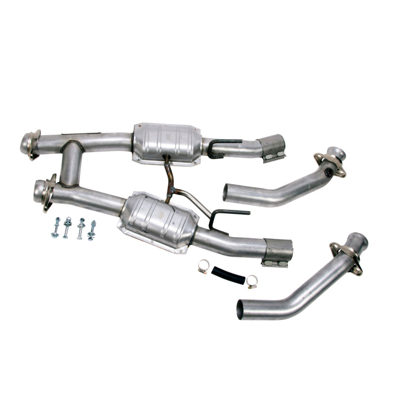 BBK 86-93 Mustang 5.0 High Flow H Pipe With Catalytic Converters - 2-1/2 - Burkken Auto Parts
