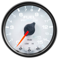 Autometer Spek-Pro Gauge Fuel Press 2 1/16in 15psi Stepper Motor W/Peak & Warn Wht/Blk - Burkken Auto Parts