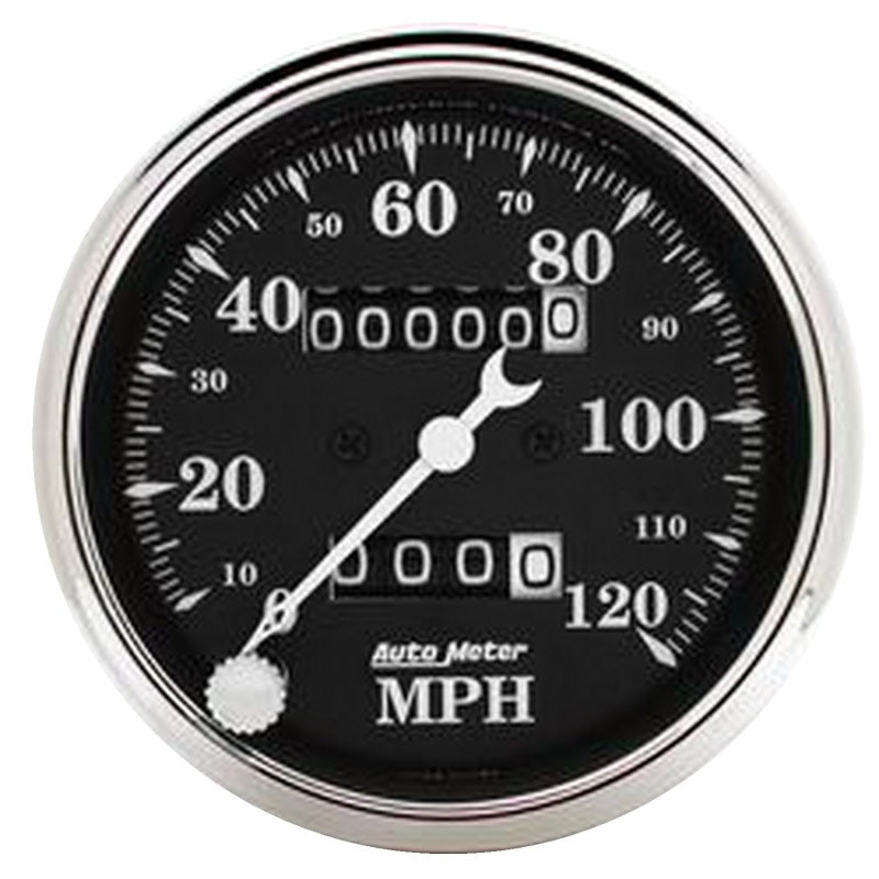 AutoMeter Gauge Speedo. 3-1/8in. 120MPH Mechanical Old Tyme Blk - Burkken Auto Parts