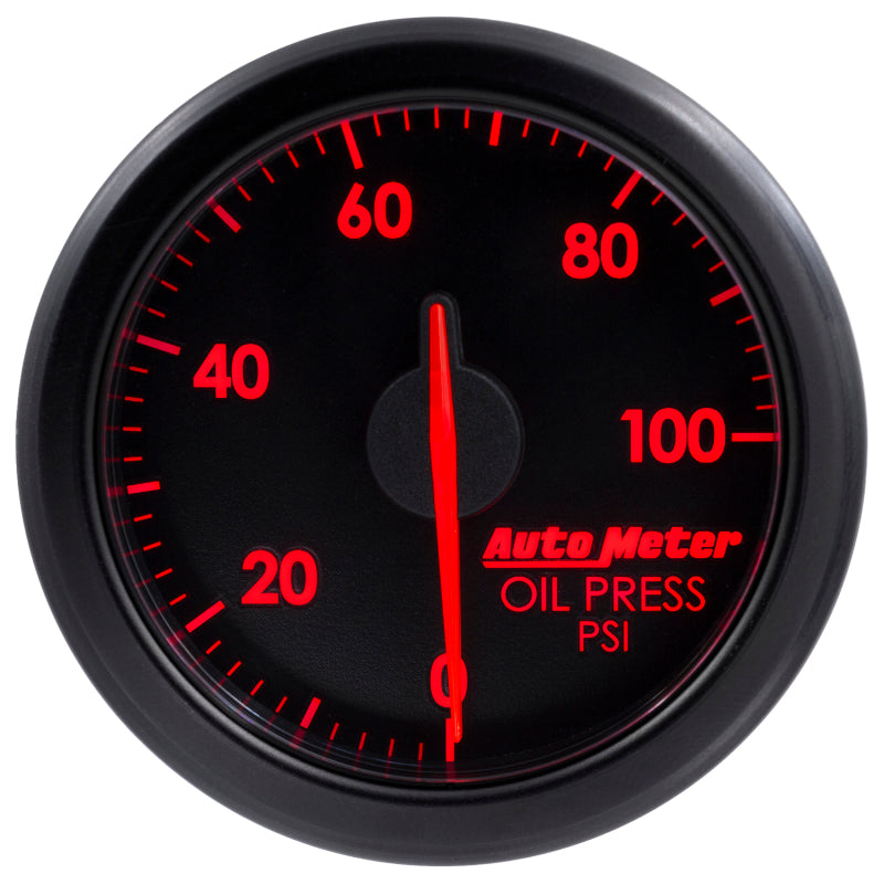 Autometer Airdrive 2-1/6in Oil Pressure Gauge 0-100 PSI - Black - Burkken Auto Parts